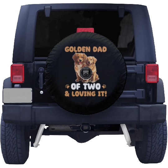 Golden Retriever Golden Dad Of Two Spare Tire Covers