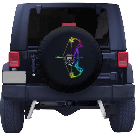 Archery rainbow colors polygon sport Spare Tire Covers