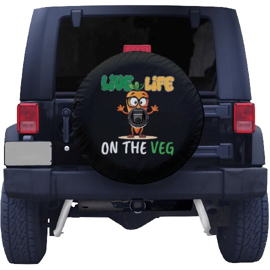 Funny plant based design_ carrot with funny Vegan Spare Tire Covers