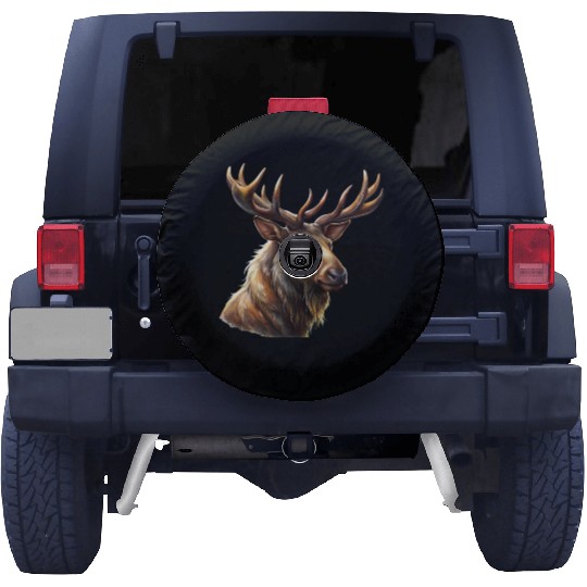 Elk head with antlers Spare Tire Covers