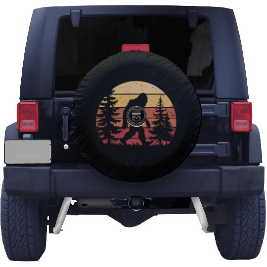 Funny Bigfoot Retro Sunset Vintage Forest Outdoor Spare Tire Covers