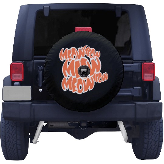 Many Funny Meow Cat Meow Comic Letters Text Quote Spare Tire Covers