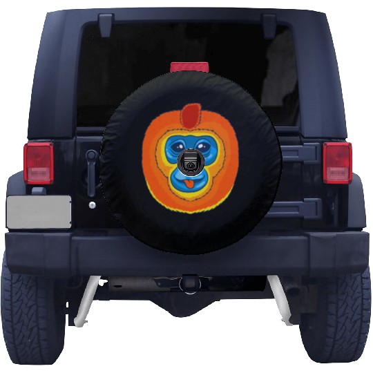 Cute Golden Snub Nosed Monkey Face Spare Tire Covers