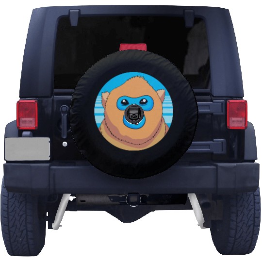 Monkey Lover Cute Snub Nosed Monkey Face Spare Tire Covers