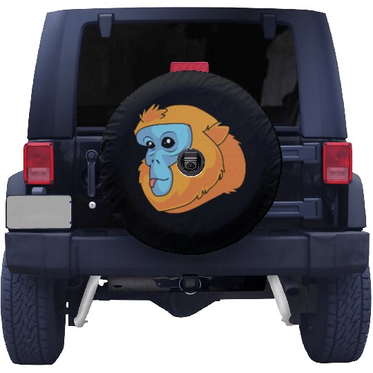 Monkey Lover Golden Snub Nosed Monkey Face Spare Tire Covers