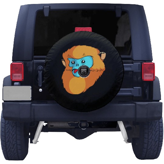 Cute Monkey Face Golden Snub Nosed Monkey Lover Spare Tire Covers