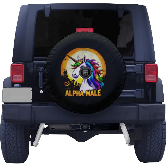 Alpha male LGBT unicorn Halloween Spare Tire Covers