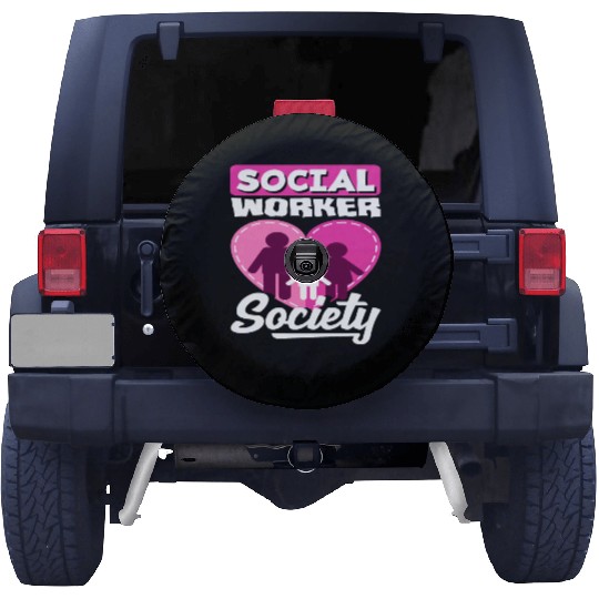 Social Worker Society Heart Family Spare Tire Covers