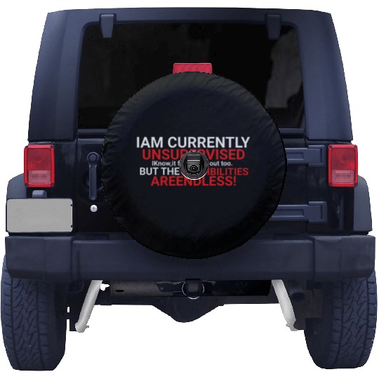 I'm Currently Unsupervised Novelty Graphic Sarcast Spare Tire Covers