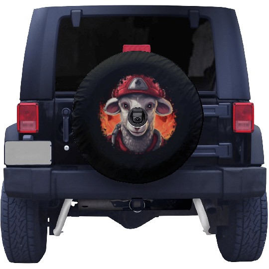 Sheep Firefighter Spare Tire Covers