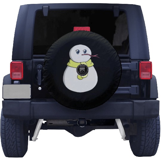 Snowman wearing a yellow scarf Spare Tire Covers