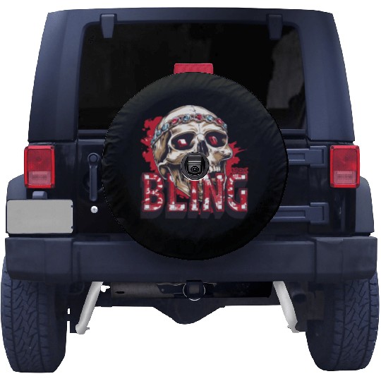 Diamond and Ruby Bling Skull Spare Tire Covers