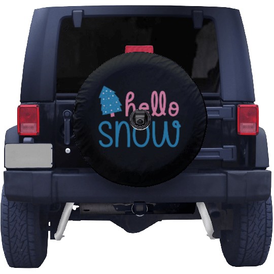Winter Season Blue and Pink Spare Tire Covers