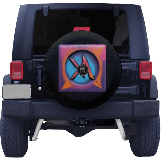 Bold Neon Graffiti Symbol Spare Tire Covers