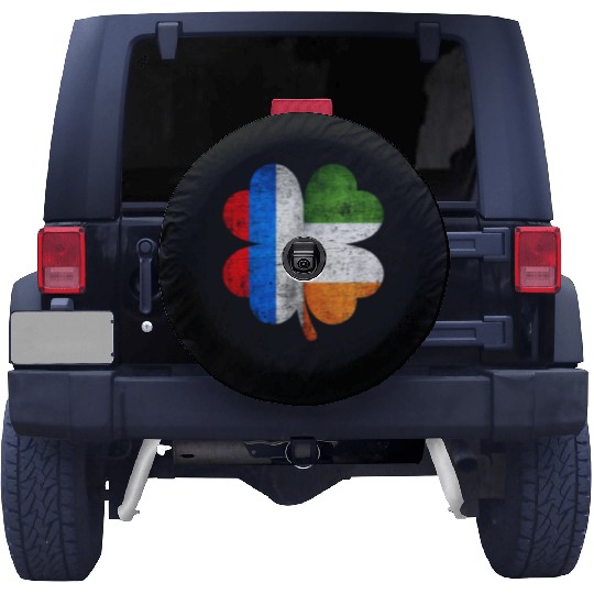 Russian Irish Shamrock Russia Ireland Flag Spare Tire Covers
