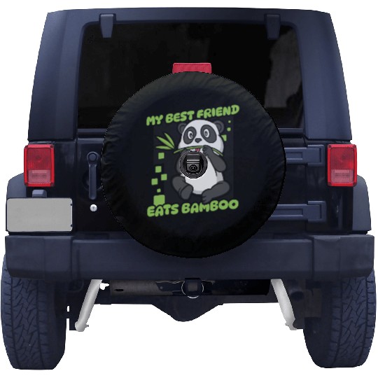 My Best Friend Eats Bamboo Panda Bear Friend Spare Tire Covers