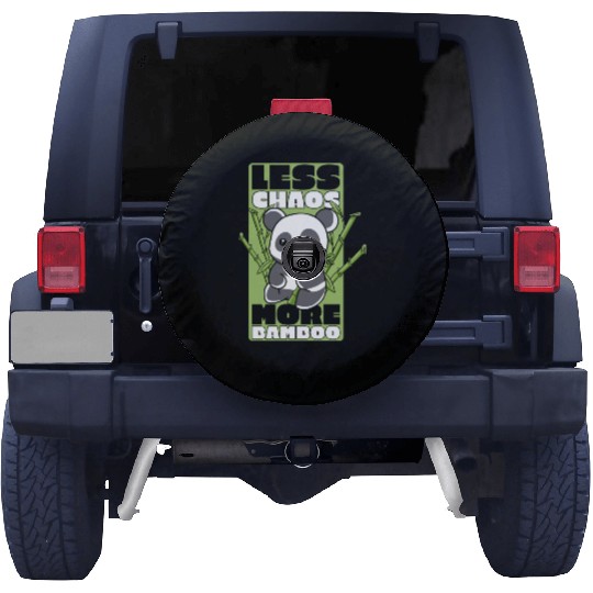 Less Chaos More Bamboo Panda Bear Friend Lover Spare Tire Covers