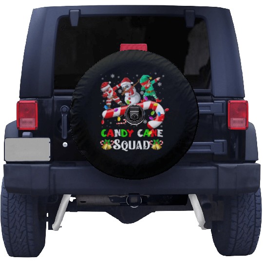 Dabbing Santa Elf Snowman Candy Cane Christmas Spare Tire Covers