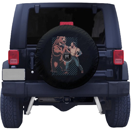 Man vs. Bear – Epic Wilderness Fight Spare Tire Covers