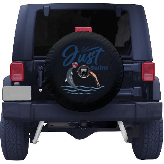Just Swim - Cute Dolphins With Swimmer Spare Tire Covers