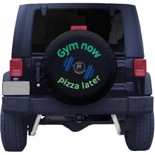Gym Now, Pizza Later - Funny Fitness Lover Spare Tire Covers