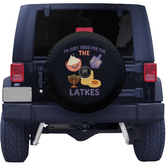 I'm Just Here for the Latkes Fun Hanukkah Vibes Spare Tire Covers