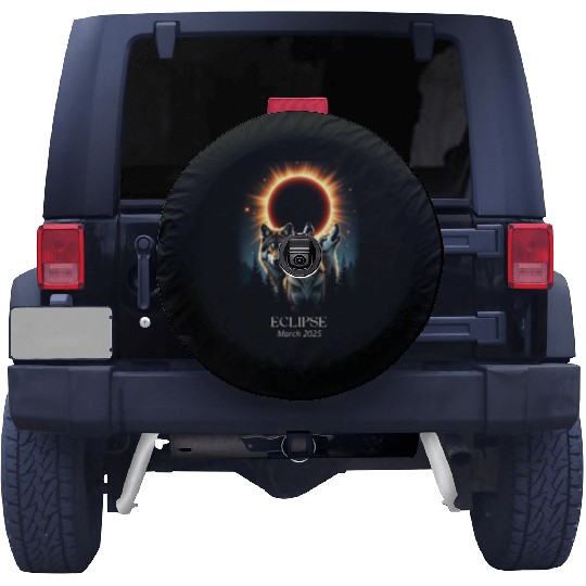 Three Wolves and Solar Eclipse, Forest Wolf Animal Spare Tire Covers