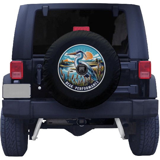Great Blue Heron Beak Performance Retro Spare Tire Covers