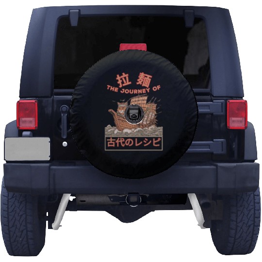 Samurai Cat with ramen Spare Tire Covers