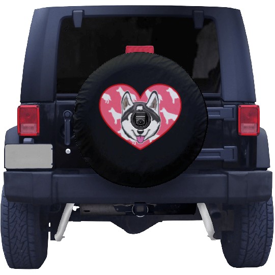 SIBERIAN HUSKY HEART Spare Tire Covers