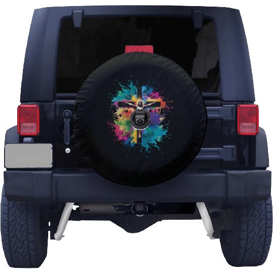 Jesus Christ On Cross Happy Easter Spare Tire Covers