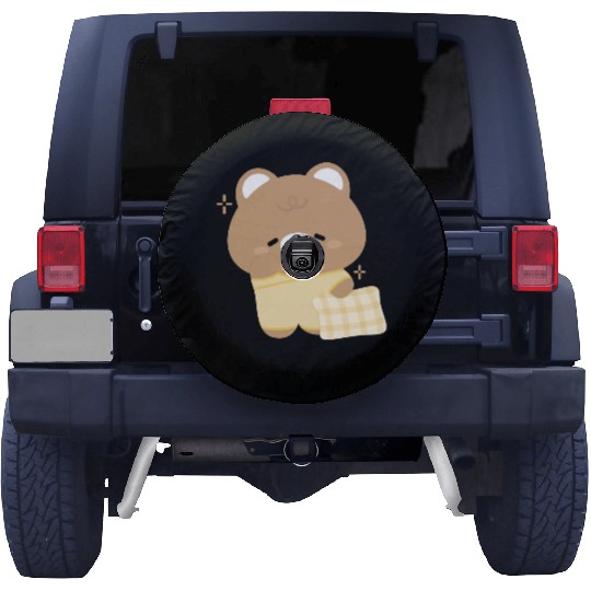 Sleepy Brown Bear Spare Tire Covers