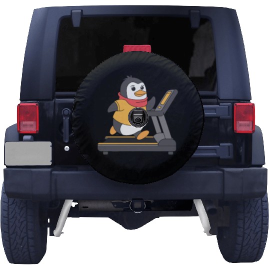 Penguin Running On Treadmill Motivation Spare Tire Covers