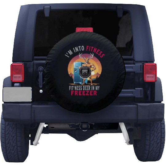 Retro I'm Into Fitness Deer Freezer Funny Hunter Spare Tire Covers
