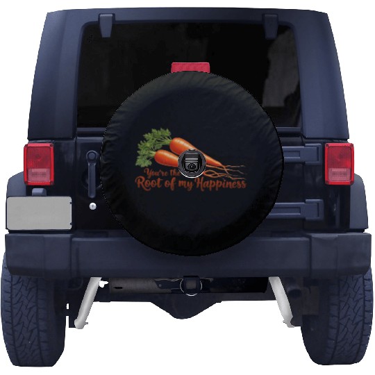 Root of My Happiness – Cute Carrot Pun Spare Tire Covers