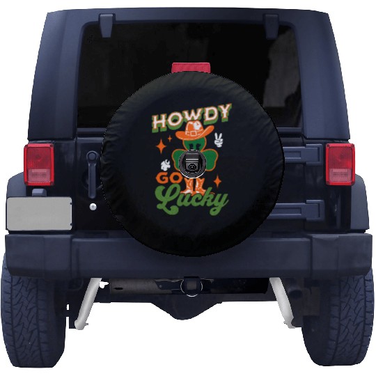 Howdy Go Lucky Funny Saint Patrick's Day Western Spare Tire Covers
