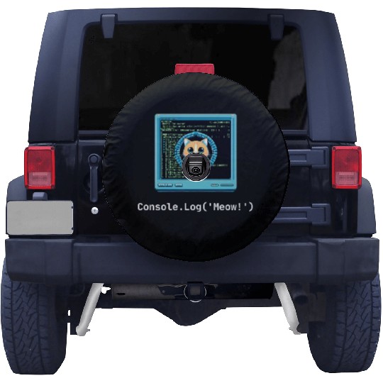 Console.Log('Meow!') Cat Coding Spare Tire Covers