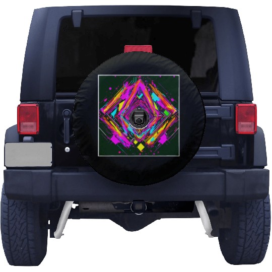 Neon Colors Vintage Party Rave Spare Tire Covers