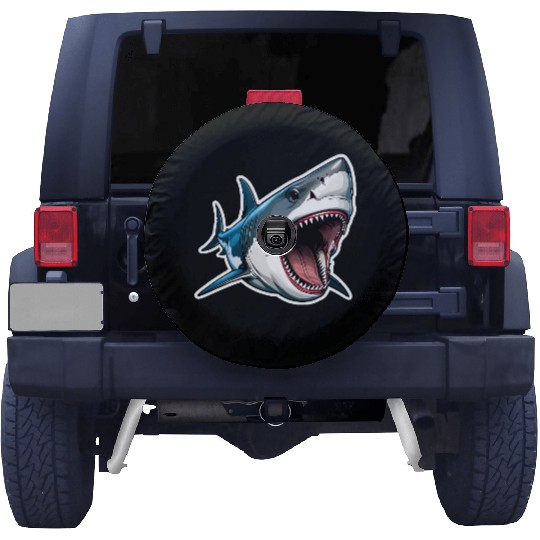 Big White Shark Attack Spare Tire Covers