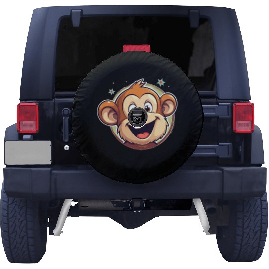 Cute Cartoon Monkey Face Spare Tire Covers