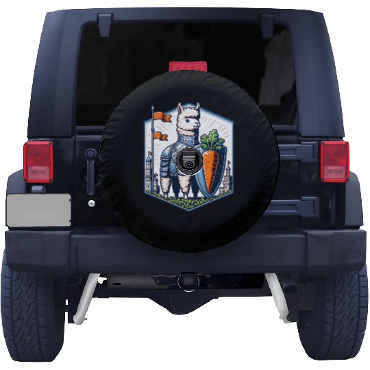 Llama Knight With Carrot Shield Adventure Spare Tire Covers