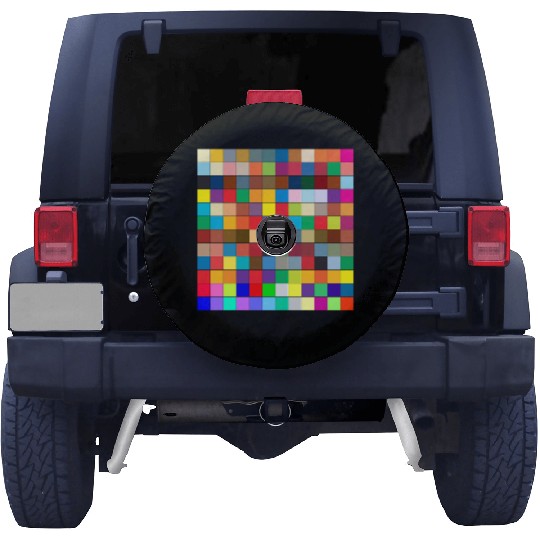 "Vibrant Multi-Color Square Box Design Spare Tire Covers"