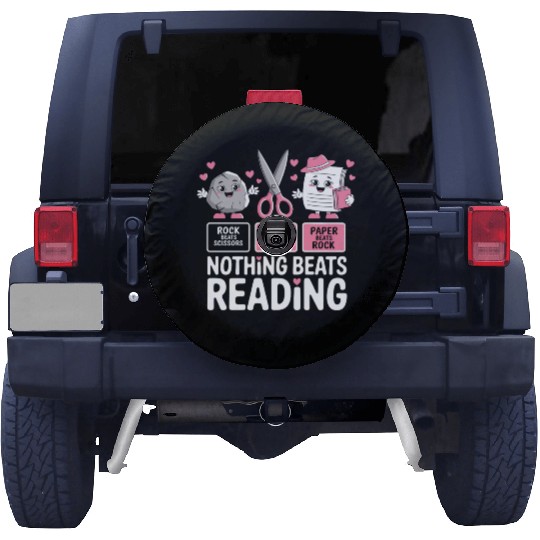 Rock Paper Scissors Nothing Beats Reading Spare Tire Covers