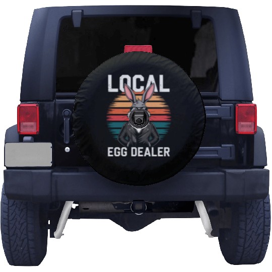 Retro Local Egg Dealer Easter Bunny Easter Sunday Spare Tire Covers