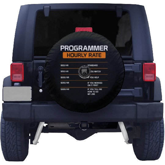 Programmer Hourly Rate Funny Computer Science Spare Tire Covers