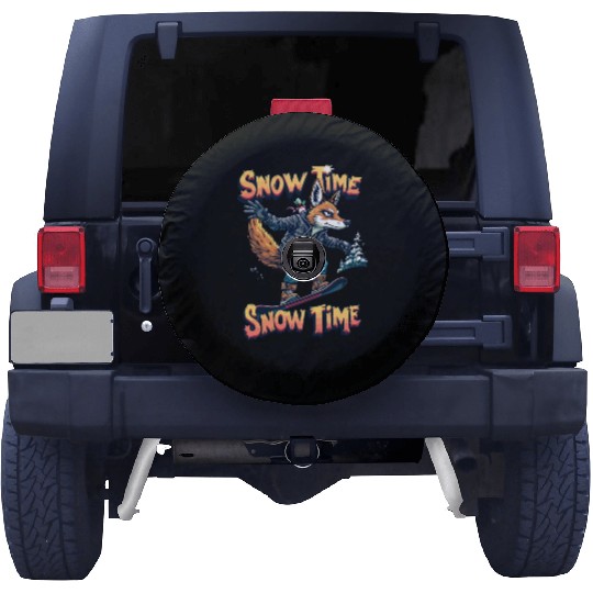 Snow Time Snowboarding Fox Adventure Artwork Spare Tire Covers