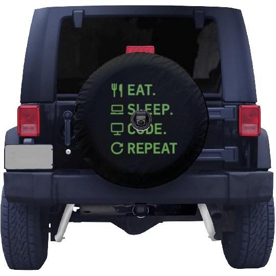 Eat Sleep Code Repeat – Programmer Lifestyle Spare Tire Covers