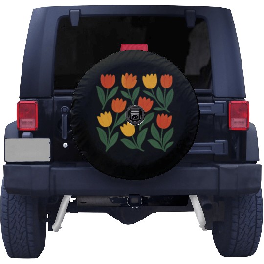Bright Tulip Garden Pattern Spare Tire Covers