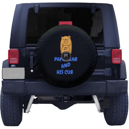 Papa bear and his cub - Father's Day Spare Tire Covers