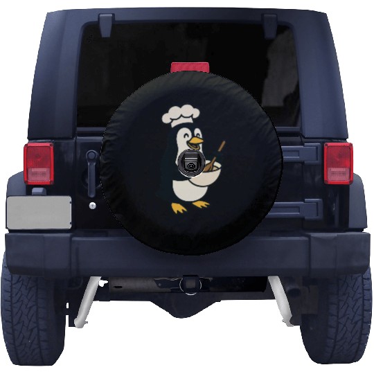 Adorable Cooking Penguin Chef Spare Tire Covers